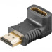51727 HDMI angled adaptor, HDMI female-HDMI male, gold-plated, 90deg